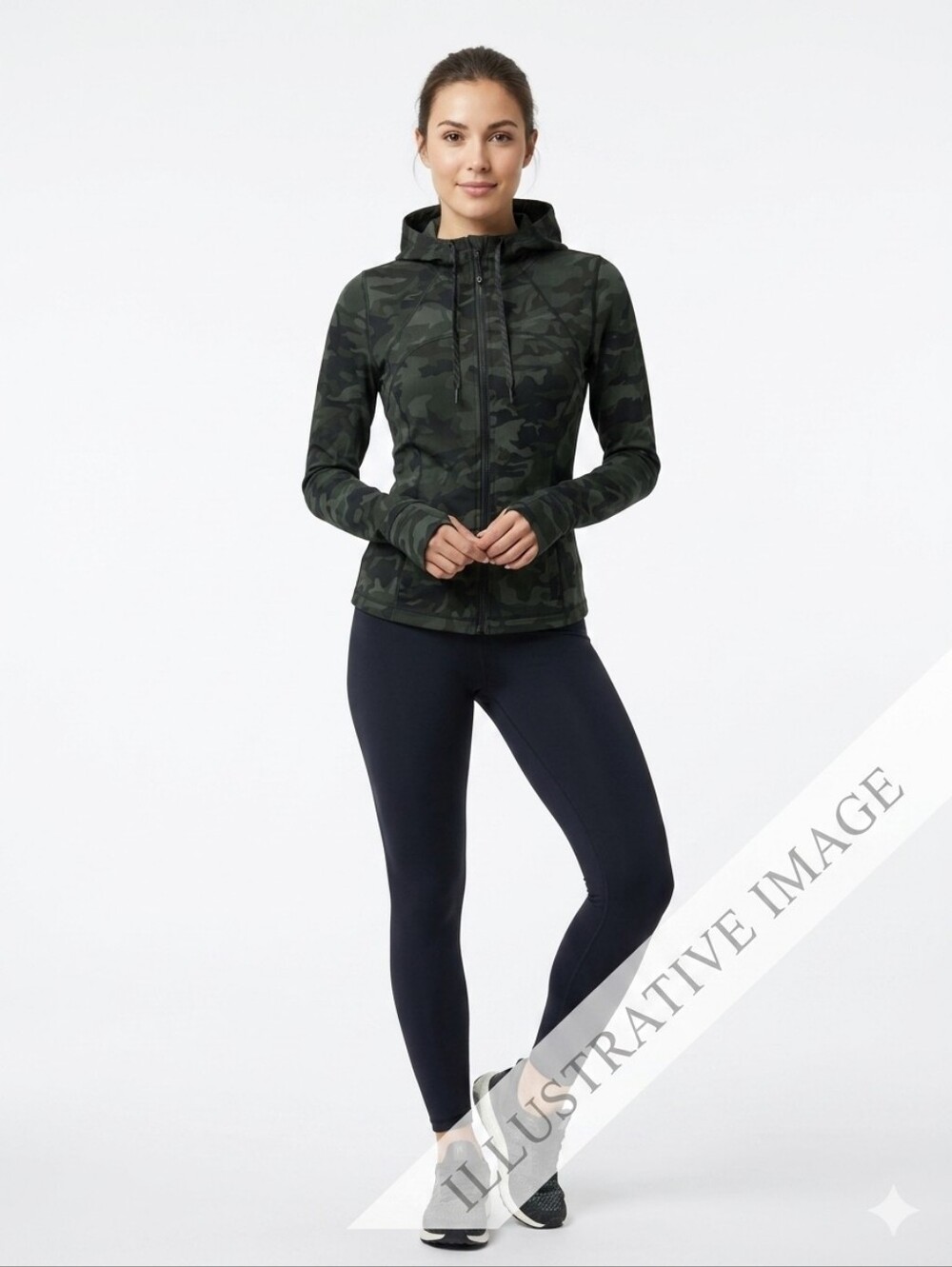 Lululemon  hooded Define Jacket Women’s Black Camouflage print Zip-Up